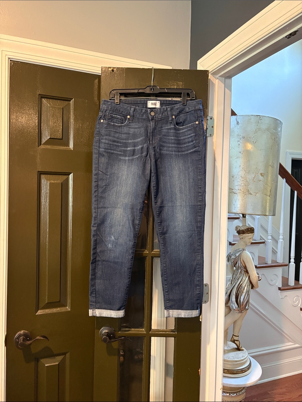 PAIGE Indigo Cropped Ankle Jeans